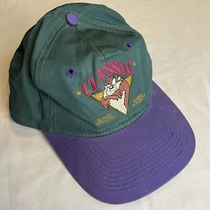 Vintage Looney Tunes 1994 klassische TAZ Druckknopflasche Baseballmütze Kappe grün lila - Bild 1 von 9