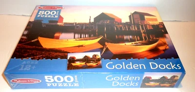 Rompecabezas Melissa & Doug 500 Piezas Sellado Nuevo y Dorado Muelles Barcos Puerto Foto 1 de 4