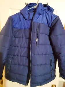 Outdoor Life Mens Solid Blue Heavy Winter Hooded Parka Zip Jacket Size XL - Picture 1 of 6