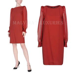 VESTIDO ROBERTO CAVALLI TRANSPARENTE MANGA LARGA ROJO VACACIONES talla IT 42 US 6 - Imagen 1 de 6
