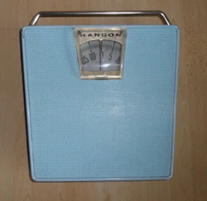 Hanson Bathroom Scale Vintage Made in USA Light Turquoise - Picture 1 of 6