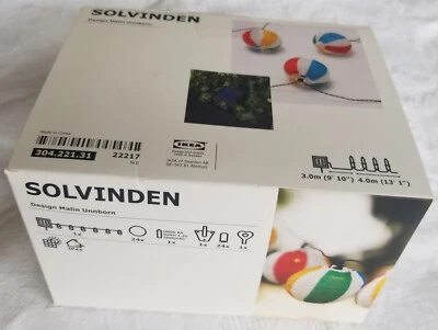IKEA Solvinden LED String Light Chain Solar 24 Beach Ball Patio Outdoor balcony - Image 1 of 4