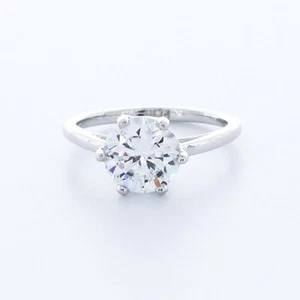 2.0 CT Natural Diamond G/SI1 Round Cut Platinum Six-Prong Classic Solitaire Ring - Picture 1 of 4