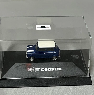 1/87 Herpa Blue & White Mini Cooper Plastic Collection Model Car - Image 1 of 4