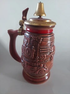Taza alta vintage CERAMARTE Beer Stein hecha en Brasil homenaje bombero 1989 - Imagen 1 de 8