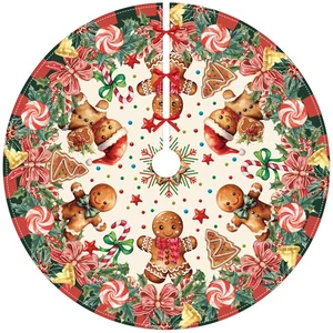 Gingerbread Christmas Tree Skirt Cute Christmas Decorations Vintage Xmas Tree... - Bild 1 von 7