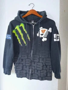 RARO KEN BLOCK #43 DC x MONSTER ENERGY FORD RALLY Sudadera con Capucha Cremallera Para Hombre M 21 X 25 - Imagen 1 de 3
