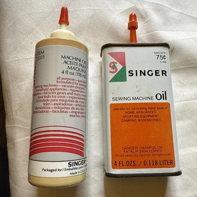 2 latas de aceite para máquina de coser Singer llenas + botella de aceite completa vintage ver fotos Foto 1 de 4