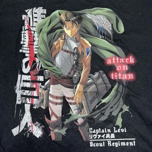 Attack On Titan Shirt Mens XL Captain Levi Scout Regiment Anime Tee Season 3 - Picture 1 of 5