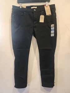 Levi Womens 711 Skinny Jeans Black Mid Rise 32x26 Soft Stretc 5 Pockets New - Picture 1 of 10