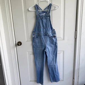 Slouchy Straight Medium-Wash Jean Overalls for Girls Size L Medium Wash - Picture 1 of 7