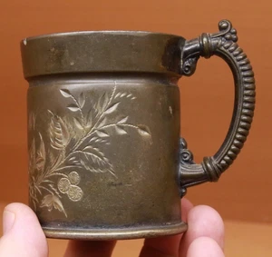 Antiker James W. Tufts Silber Teller Becher, FEHLER, Muster 1358, monogrammiert - Bild 1 von 15