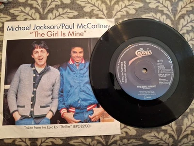 MICHAEL JACKSON/PAUL McCARTNEY "THE GIRL IS MINE"  45 RPM VINYL SINGLE 1982 VG+ - Image 1 of 2