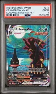 UMBREON VMAX 215 - EVOLVING SKIES PSA 2 - Alt Art Moonbreon Pokemon - Bild 1 von 2