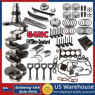 G4NC 2.0L Engine Rebuild Overhaul Kit For Hyundai Elantra Tucson Kia Soul Forte Foto 1 de 4