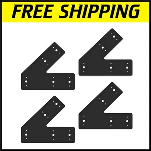 Robust Outdoor Truss Framing Brackets - 4-Piece Set of V-Mending Plates 10x3 in. - Picture 1 of 9