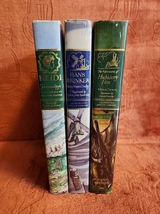 3 Illustrated Junior Library Books. Hans Brinker, Heidi & Huckleberry Finn - Picture 1 of 19