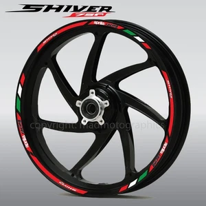 Wheel decals stickers rim stripes for aprilia racing Shiver 750 graphics red - Picture 1 of 2