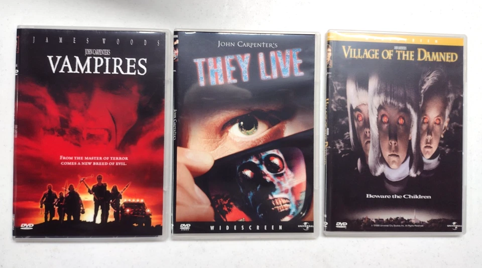 THEY LIVE..VILLAGE OF THE DAMNED..VAMPIRES..3 DVD LOT..JOHN CARPENTER..FREE SHIP - Image 1 of 4