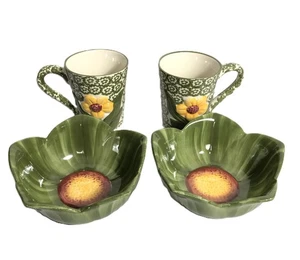 Neu ohne Verpackung Temptations by Tara Old World Set 2 Tassen & 2 Schüsseln Set Farben wählbar - Bild 1 von 30