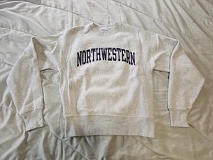Vintage Champion Reverse Weave Northwestern Gray Crew Neck Sweatshirt Xsmall - Picture 1 of 5