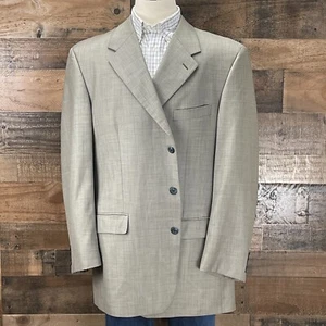 John Nordstrom Italian Wool Sport Coat Men 48L Taupe Blazer Suit Jacket 3 Button - Picture 1 of 15