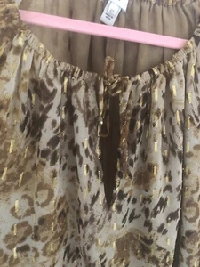 River Island Plus Size 22 Animal Print Chiffon Lined Top - Picture 1 of 4