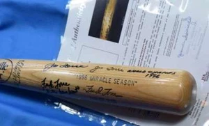 Joe And Frank Torre Signed Psa/dna 1996 Miracle Season Baseball Bat Autograph - Picture 1 of 1