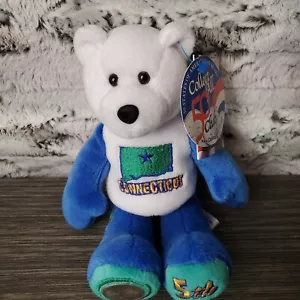 2001 Limited Treasures Connecticut 5° Stato Quarter Coin Orsacchiotto 9" Peluche - Foto 1 di 7