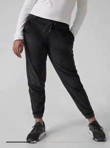 Athleta Girl's Feelin' Good Jogger Plush Winter Sweat-Pants Bottoms XXL 16 Black - Picture 1 of 4