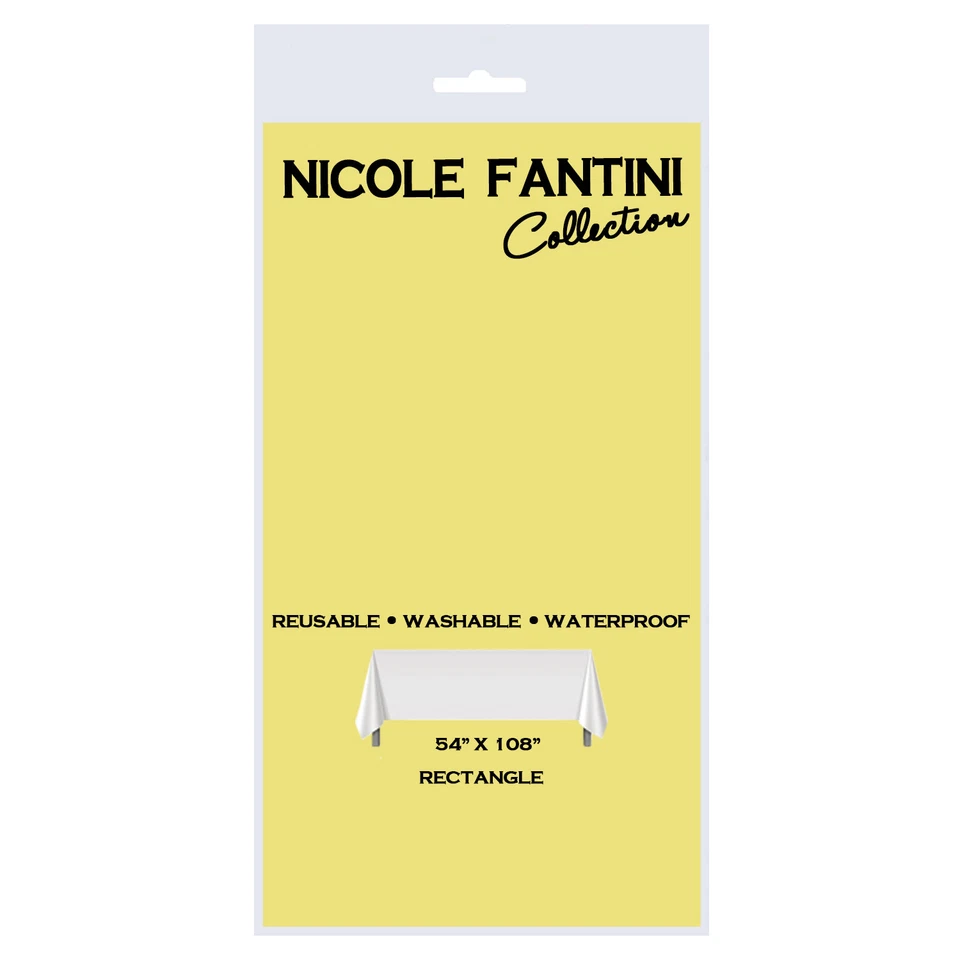 Juego de 8 manteles de plástico desechables rectangulares Nicole Fantini 54" x 108" Foto 1 de 4