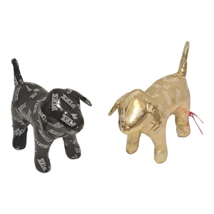 Set of 2 Victoria’s Secret PINK Dog Plush Black,Gold Collectible Mascots Vanity - Picture 1 of 11