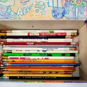 (90pc) Vintage Pencils Novelty Advertising Lot Y2K 70s School Box Roi-Tan Cigars - Picture 1 of 16