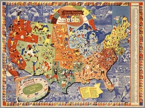 12287.Decoration Poster.Vintage Interior wall design.1938 U.S Football teams map - Picture 1 of 1