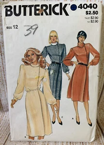 Butterick Schnittmuster 4040 New Old Stock Größe 12 halb tailliertes Kleid - Bild 1 von 3