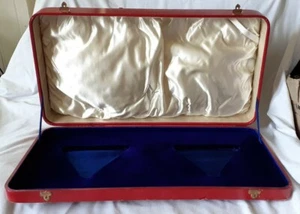 VINTAGE R&W SORLEY SILVERSMITHS RED FAUX LEATHER PRESENTATION CASE EMPTY  - Picture 1 of 9