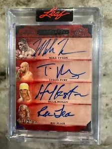 Mike Tyson Tyson Fury Hulk Hogan Ric Flair 2023 Leaf Auto Autograph #1/2 - Bild 1 von 2