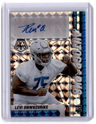 2021 Panini Mosaic #RA-100 Levi Onwuzurike Rookie Autographs Mosaic - Image 1 of 2