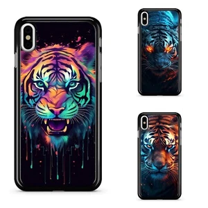 For Google Motorola Moto Apple iPhone Dust Resistant tiger traced neon - Picture 1 of 25