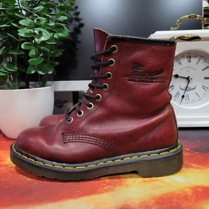 Dr Martens 1460 Cherry Red Leather Boots Size Uk 4 - Picture 1 of 22