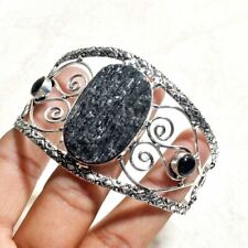 Bangle Jewelry 36 Gms Ab 22686 Black Tourmaline Black Onyx Handmade Adjustable
