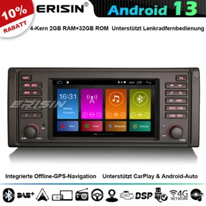 Android 13 GPS Navi Autoradio BMW 5er E39 M5 X5 E53 DAB+ CarPlay WiFi OBD 2+32GB - Bild 1 von 24