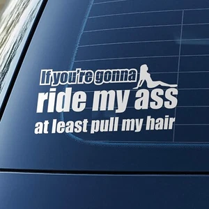 If You Are Gonna Ride My A*s At Least Pull My Hair Car Sticker Window Vinyl - Picture 1 of 5