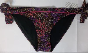 Bikini Kirra grande multicolore floreale slip cravatta laterale nero Anthropologie nuovo con etichette - Foto 1 di 7