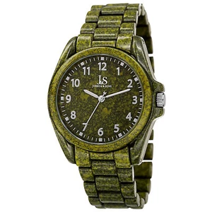 New Men's Joshua & Sons JS91GN Easy to Read Green and Black Spray Bracelet Watch - Picture 1 of 7