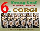 6 Packs  CORGI  YOUNG LEAF Air Freshener/Aromatizante ,Classic Squash Scent