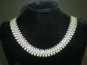 VTG Bismark Collar 1960s European Fine Silver 885 Necklace Adjustable 16-20" - Picture 1 of 23