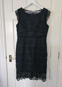 Mint Velvet Lace Dress Size 16 Lined Back Zip Occasion Cruise Party Christmas  - Picture 1 of 10