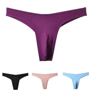 Herren Tanga Unterwäsche Einfarbig Unterhose Baumwolle Elasthan Mischung Männl - Bild 1 von 16