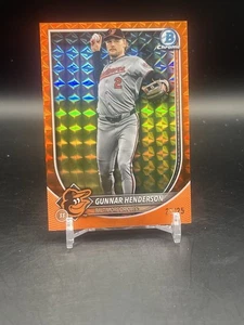 GUNNAR HENDERSON 2025 BOWMAN CHROME ORANGE GEOMETRIC ORIOLES 25/25 - Picture 1 of 3
